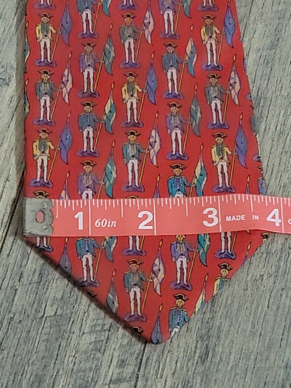 Vintage Beaufort Tie Rack with Colonial Military Pattern Handmade Italian Silk